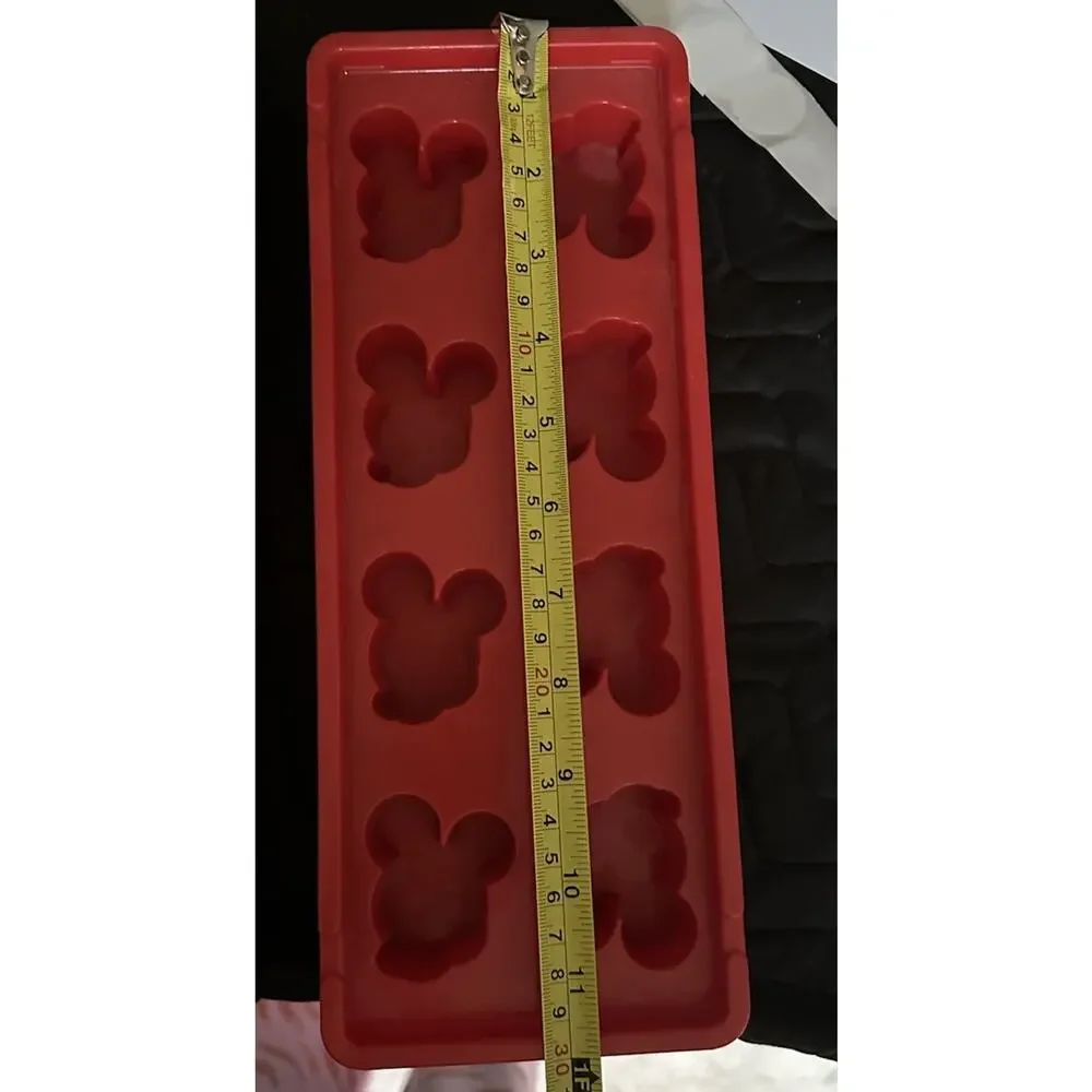 2 Walt Disney World Mickey Mouse Silicone Ice Cube Tray Red EUC